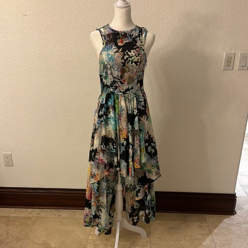 TALULAH Floral Print Asymmetrical Tiered Dress